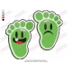 Green Cartoon Sweet Feet Embroidery Design